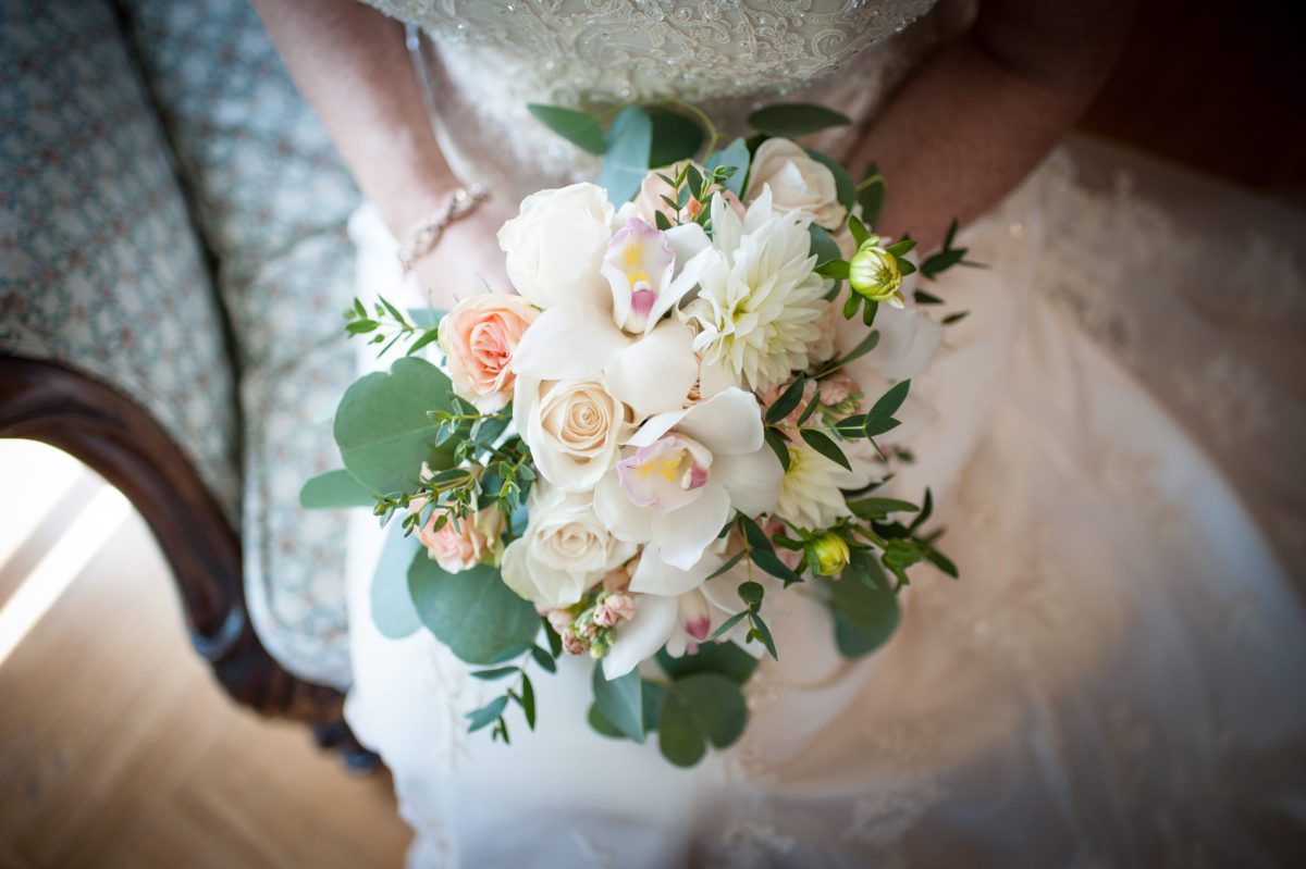 Wedding Season Begins wedding-season-bridal-bouquet-with-white-peach-roses-eucalyptus