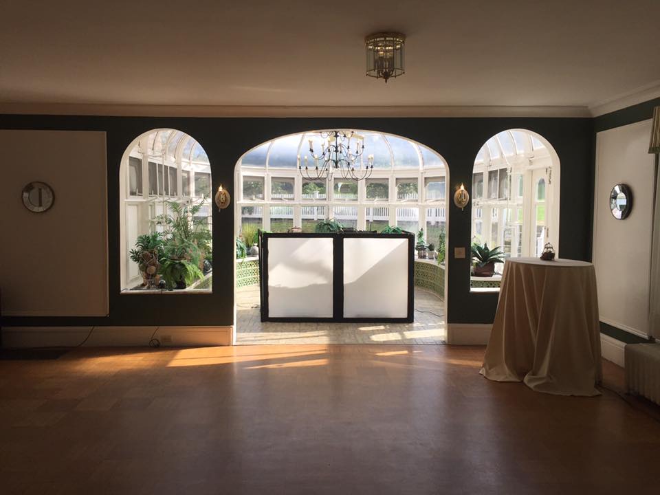 Weddings at Tarrywile conservatory set up for dj